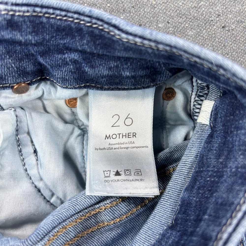 MOTHER High Waisted Looker Jeans Women 26 Blue Teaming Up Skinny Denim 1221-104 - Picture 4 of 10